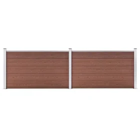 Valla de jardín de WPC marrón 353x106 cm de vidaXL, Paneles de vallas - Ref: Foro24-3053243, Precio: 346,37 €, Descuento: %