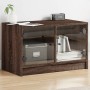 Mueble de TV con puertas de vidrio marrón roble 68x37x42 cm en Muebles TV | Comprar online en Foru.es