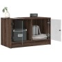 Mueble de TV con puertas de vidrio marrón roble 68x37x42 cm en Muebles TV | Comprar online en Foru.es