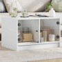 Mesa de centro con puertas de vidrio blanca 68x50x42 cm en Mesas de centro | Comprar online en Foru.es