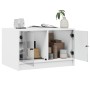 Mesa de centro con puertas de vidrio blanca 68x50x42 cm en Mesas de centro | Comprar online en Foru.es