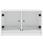 Mesa de centro con puertas de vidrio blanca 68x50x42 cm en Mesas de centro | Comprar online en Foru.es