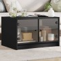 Mesa de centro con puertas de vidrio negra 68x50x42 cm en Mesas de centro | Comprar online en Foru.es