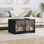 Mesa de centro con puertas de vidrio negra 68x50x42 cm en Mesas de centro | Comprar online en Foru.es