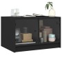 Mesa de centro con puertas de vidrio negra 68x50x42 cm en Mesas de centro | Comprar online en Foru.es