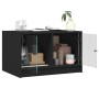 Mesa de centro con puertas de vidrio negra 68x50x42 cm en Mesas de centro | Comprar online en Foru.es
