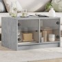 Mesa de centro con puertas de vidrio grs hormigón 68x50x42 cm en Mesas de centro | Comprar online en Foru.es