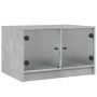 Mesa de centro con puertas de vidrio grs hormigón 68x50x42 cm en Mesas de centro | Comprar online en Foru.es