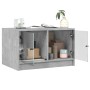 Mesa de centro con puertas de vidrio grs hormigón 68x50x42 cm en Mesas de centro | Comprar online en Foru.es