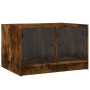 Mesa de centro con puertas de vidrio roble ahumado 68x50x42 cm en Mesas de centro | Comprar online en Foru.es