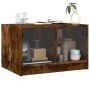 Mesa de centro con puertas de vidrio roble ahumado 68x50x42 cm en Mesas de centro | Comprar online en Foru.es