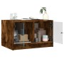Mesa de centro con puertas de vidrio roble ahumado 68x50x42 cm en Mesas de centro | Comprar online en Foru.es