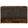 Mesa de centro con puertas de vidrio roble ahumado 68x50x42 cm en Mesas de centro | Comprar online en Foru.es