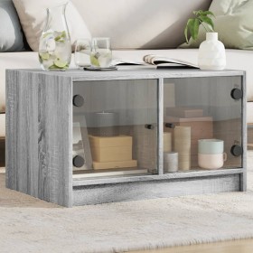 Mesa de centro con puertas de vidrio gris Sonoma 68x50x42 cm en Mesas de centro | Comprar online en Foru.es
