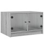 Mesa de centro con puertas de vidrio gris Sonoma 68x50x42 cm en Mesas de centro | Comprar online en Foru.es