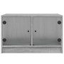 Mesa de centro con puertas de vidrio gris Sonoma 68x50x42 cm en Mesas de centro | Comprar online en Foru.es