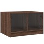 Mesa de centro con puertas de vidrio marrón roble 68x50x42 cm en Mesas de centro | Comprar online en Foru.es