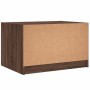 Mesa de centro con puertas de vidrio marrón roble 68x50x42 cm en Mesas de centro | Comprar online en Foru.es