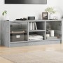 Mueble de TV con puertas de vidrio gris hormigón 102x37x42 cm en Muebles TV | Comprar online en Foru.es