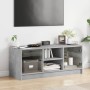 Mueble de TV con puertas de vidrio gris hormigón 102x37x42 cm en Muebles TV | Comprar online en Foru.es