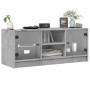 Mueble de TV con puertas de vidrio gris hormigón 102x37x42 cm en Muebles TV | Comprar online en Foru.es