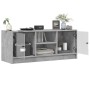Mueble de TV con puertas de vidrio gris hormigón 102x37x42 cm en Muebles TV | Comprar online en Foru.es