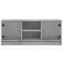 Mueble de TV con puertas de vidrio gris hormigón 102x37x42 cm en Muebles TV | Comprar online en Foru.es