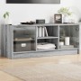 Mueble de TV con puertas de vidrio gris Sonoma 102x37x42 cm en Muebles TV | Comprar online en Foru.es