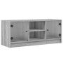 Mueble de TV con puertas de vidrio gris Sonoma 102x37x42 cm en Muebles TV | Comprar online en Foru.es