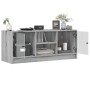 Mueble de TV con puertas de vidrio gris Sonoma 102x37x42 cm en Muebles TV | Comprar online en Foru.es