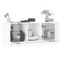 Mueble de TV con puertas de vidrio blanco 102x37x42 cm en Muebles TV | Comprar online en Foru.es