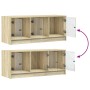Mueble de TV con puertas de vidrio roble Sonoma 102x37x42 cm en Muebles TV | Comprar online en Foru.es
