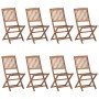 Sillas de jardín plegables 8 uds madera maciza acacia y cojines en Sillas de jardín | Comprar online en Foru.es