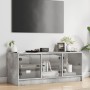 Mueble de TV con puertas de vidrio gris hormigón 102x37x42 cm en Muebles TV | Comprar online en Foru.es