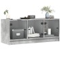 Mueble de TV con puertas de vidrio gris hormigón 102x37x42 cm en Muebles TV | Comprar online en Foru.es