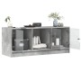 Mueble de TV con puertas de vidrio gris hormigón 102x37x42 cm en Muebles TV | Comprar online en Foru.es