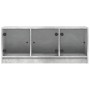 Mueble de TV con puertas de vidrio gris hormigón 102x37x42 cm en Muebles TV | Comprar online en Foru.es