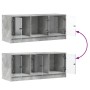 Mueble de TV con puertas de vidrio gris hormigón 102x37x42 cm en Muebles TV | Comprar online en Foru.es