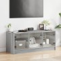 Mueble de TV con puertas de vidrio gris Sonoma 102x37x42 cm en Muebles TV | Comprar online en Foru.es