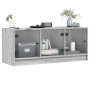 Mueble de TV con puertas de vidrio gris Sonoma 102x37x42 cm en Muebles TV | Comprar online en Foru.es