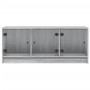 Mueble de TV con puertas de vidrio gris Sonoma 102x37x42 cm en Muebles TV | Comprar online en Foru.es