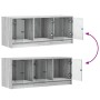 Mueble de TV con puertas de vidrio gris Sonoma 102x37x42 cm en Muebles TV | Comprar online en Foru.es