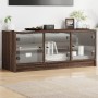 Mueble de TV con puertas de vidrio marrón roble 102x37x42 cm en Muebles TV | Comprar online en Foru.es