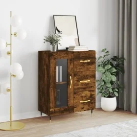 Aparador de madera de ingeniería roble ahumado 69,5x34x90 cm de vidaXL, Aparadores - Ref: Foro24-828025, Precio: 68,04 €, Des...