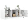 Mesa de centro con puertas de vidrio blanca 102x50x42 cm en Mesas de centro | Comprar online en Foru.es