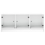 Mesa de centro con puertas de vidrio blanca 102x50x42 cm en Mesas de centro | Comprar online en Foru.es