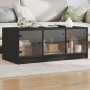 Mesa de centro con puertas de vidrio negra 102x50x42 cm en Mesas de centro | Comprar online en Foru.es