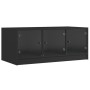 Mesa de centro con puertas de vidrio negra 102x50x42 cm en Mesas de centro | Comprar online en Foru.es