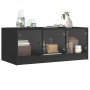Mesa de centro con puertas de vidrio negra 102x50x42 cm en Mesas de centro | Comprar online en Foru.es
