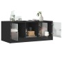 Mesa de centro con puertas de vidrio negra 102x50x42 cm en Mesas de centro | Comprar online en Foru.es